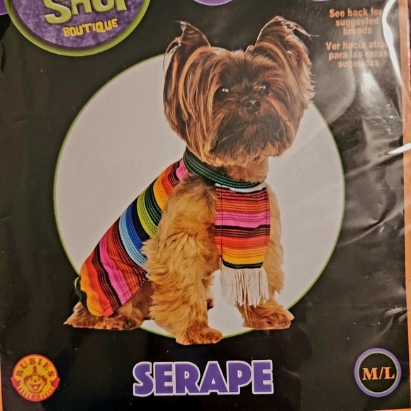 NWT RUBIES PET SHOP BOUTIQUE CINCO DE MAYO DOG COSTUME Serape Medium / Large New - Picture 3 of 8